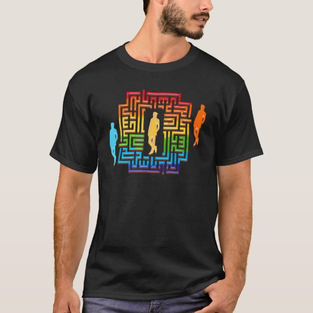 T-shirt FIND WAY TO YOUR HAPPINESS happiness maze (Devant)