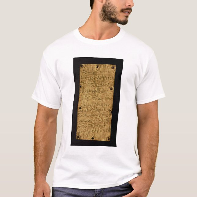 T-shirt Fine couche d'or avec l'inscription phénicienne, (Devant)