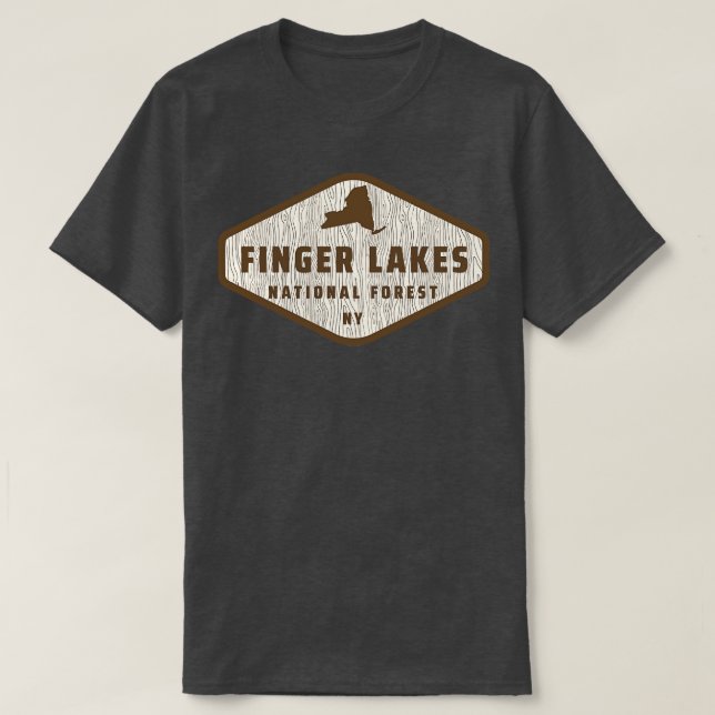 T-shirt Finger Lakes National Forest New York Tree Log Tex (Design devant)
