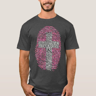 T-shirt Fingerprint Cross Christian Faith