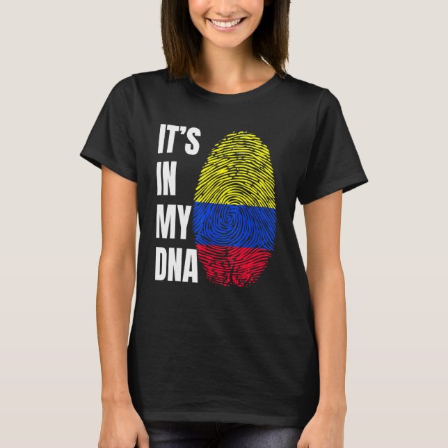 T-shirt Fingerprint DNA Biometry Colombian Flag Colombia (Devant)