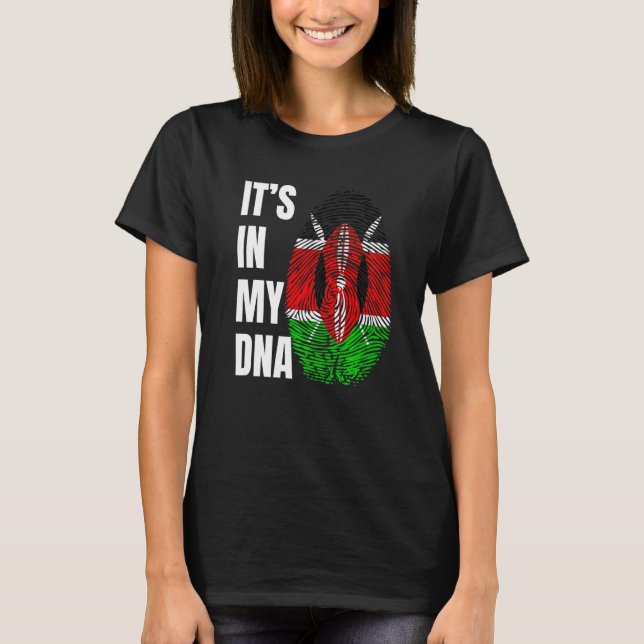 T-shirt Fingerprint DNA Biometry Flag Kenya   (Devant)