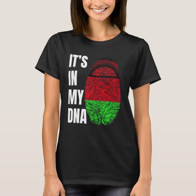 T-shirt Fingerprint DNA Biometry Flag Malawi (Devant)