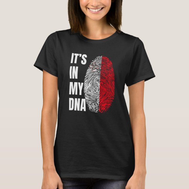 T-shirt Fingerprint DNA Biometry Flag Malta   (Devant)