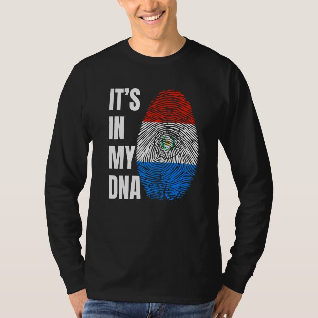 T-shirt Fingerprint DNA Biometry Flag Paraguay   (Devant)