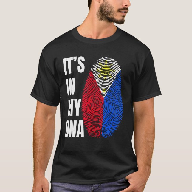 T-shirt Fingerprint DNA Biometry Flag Philippines (Devant)