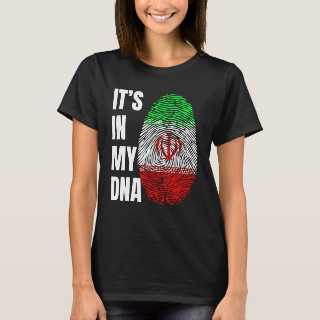 T-shirt Fingerprint DNA Biometry Iranian Flag Iran (Devant)