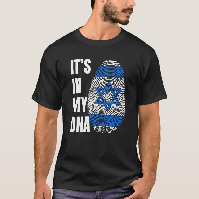 T-shirt Fingerprint DNA Biometry Israel Flag (Devant)