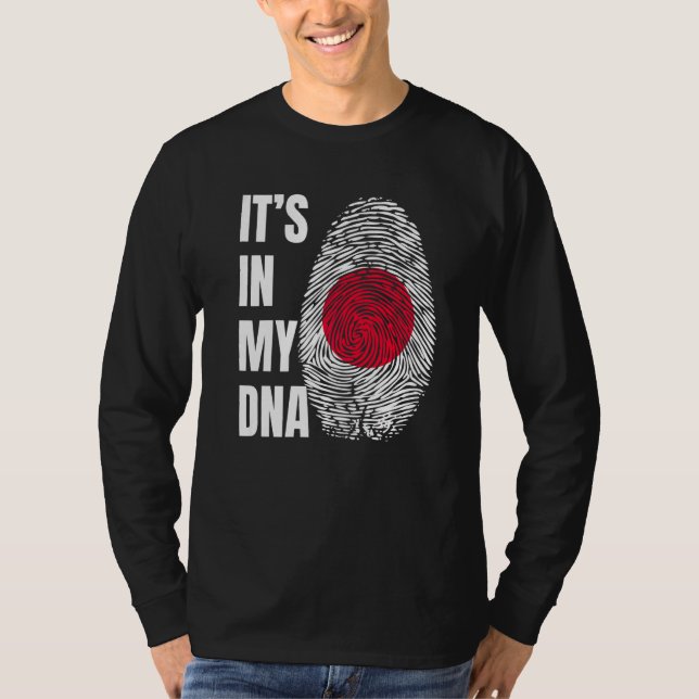 T-shirt Fingerprint DNA Biometry Japanese Flag Japan (Devant)