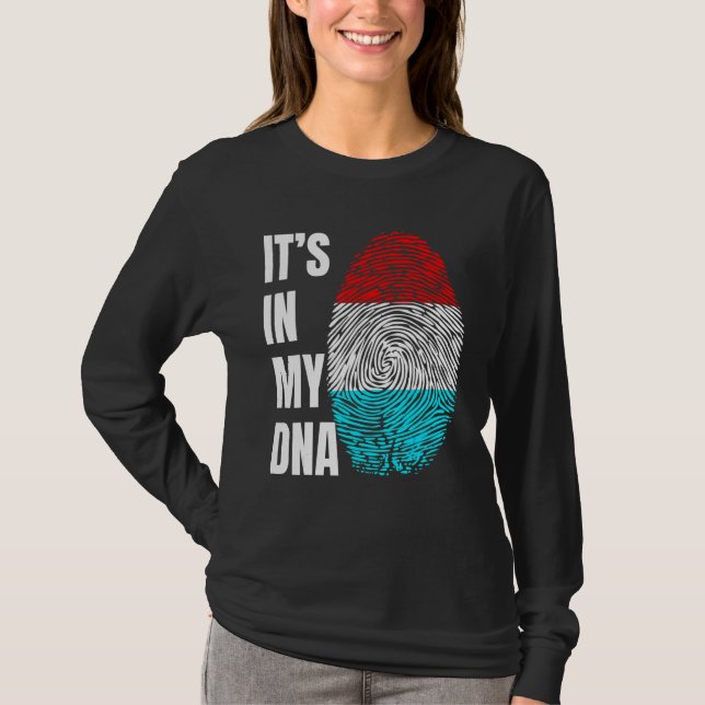 T-shirt Fingerprint DNA Biometry Luxembourg Flag Luxembour (Devant)