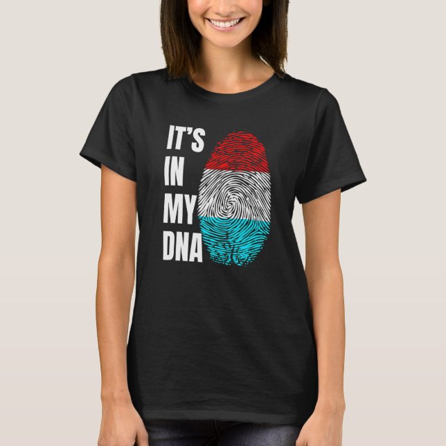 T-shirt Fingerprint DNA Biometry Luxembourg Flag Luxembour (Devant)