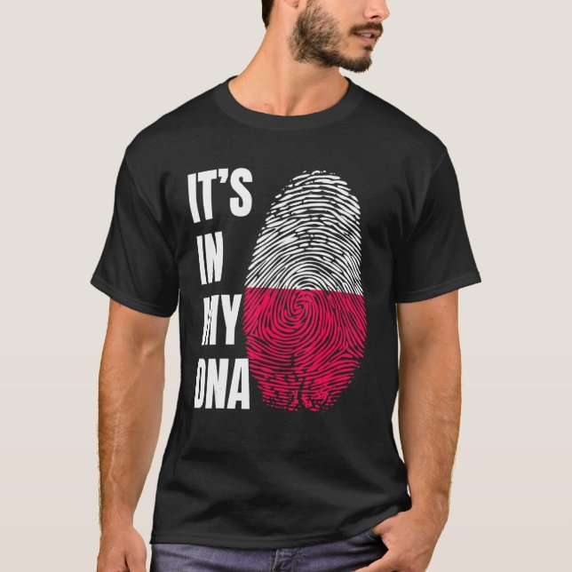 T-shirt Fingerprint DNA Biometry Polish Flag Poland (Devant)
