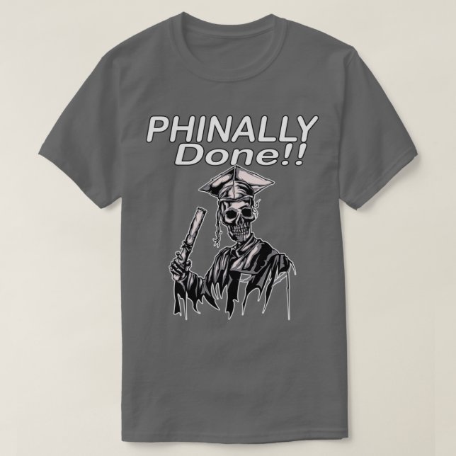 T-shirt Fini en phase drôle SKELETON Graduate 1 (Design devant)