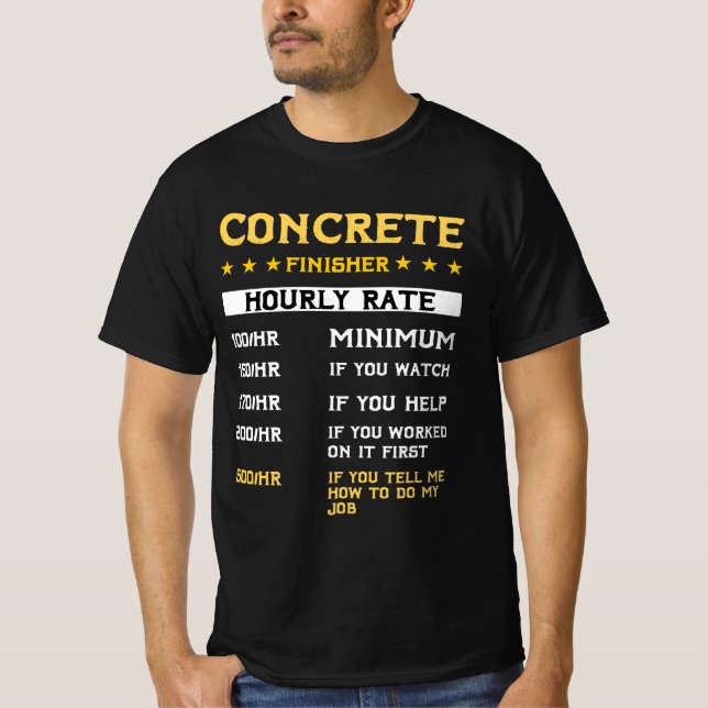 T-shirt Finisseur de béton Cadeau à tarif horaire Mélangeu (Devant)