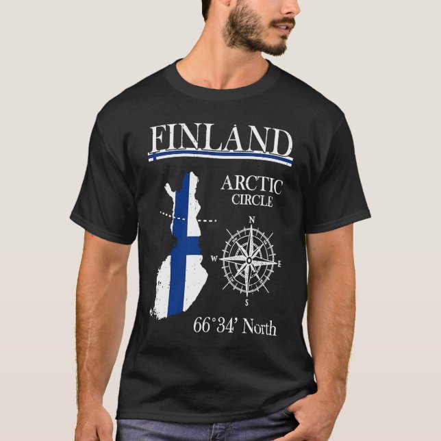 T-shirt Finland Arctic Circle  Adventure  Suomi Finnish Fl (Devant)