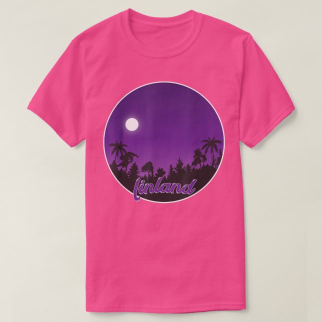 T-shirt finland By night with Palms  (Design devant)