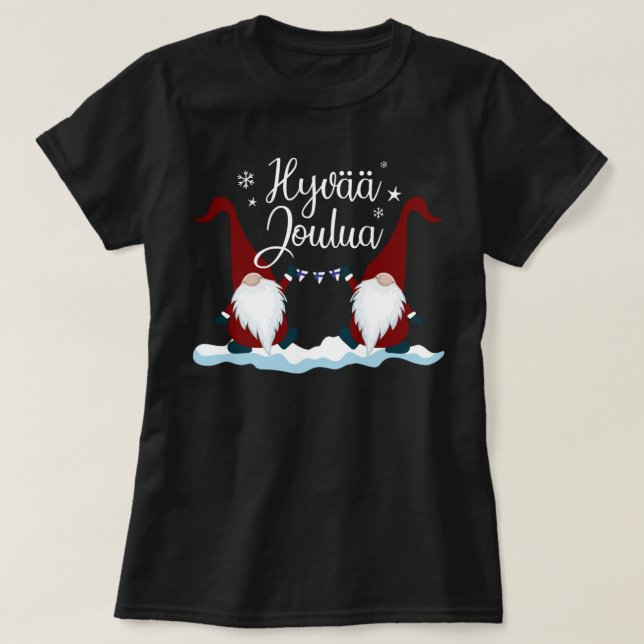 T-shirt Finlandais Joyeux Noël Finlande Cadeau Tee Hyvaa J (Design devant)