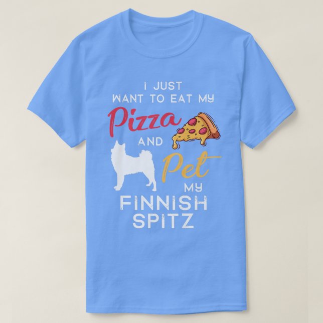T-shirt Finlandais Spitz Chien Pizza amant propriétaire No (Design devant)