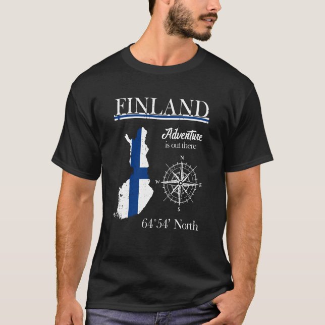 T-shirt Finlande Aventure est là Drapeau Suomi Finnois (Devant)