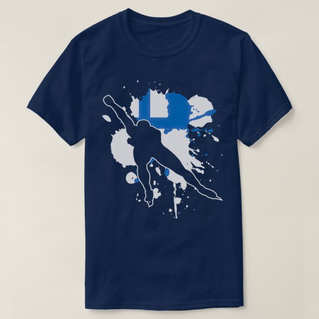 T-shirt Finlande Drapeau Patinage sur glace 1 (Design devant)