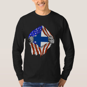 T-shirt Finlande Etats-Unis Finn America Poitrine Finnois 