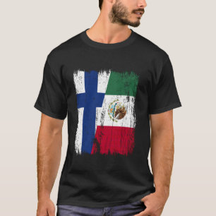 T-shirt Finlande Mexique Drapeau Demi Drapeau Finlandais M
