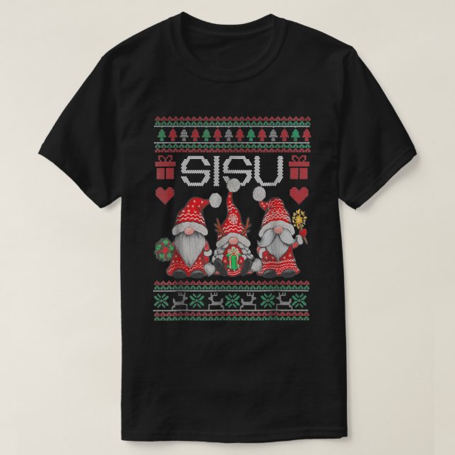 T-SHIRT FINLANDE SISU GNOMES MOTIF DE NOËL  (Design devant)