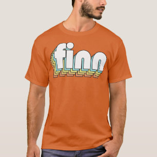 T-shirt Finn Retro Typographie Arc-en-ciel style défraîchi