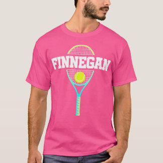 T-shirt Finnegan Nom Tennis Joueur Garçons Ball Et Racket