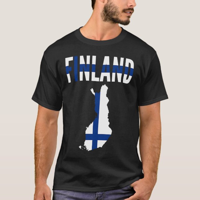 T-shirt Finnish   Finland Country Map Flag (Devant)