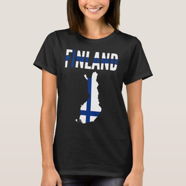 T-shirt Finnish   Finland Country Map Flag (Devant)