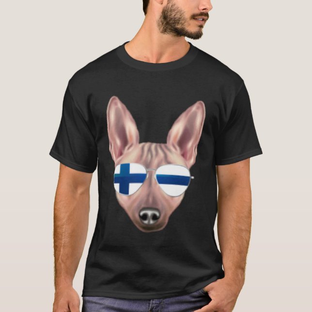T-shirt Finnish Flag American Hairless Terrier Dog Finland (Devant)