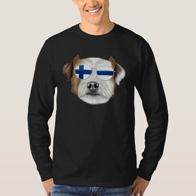 T-shirt Finnish Flag Parson Russell Terrier Dog Finland Po (Devant)