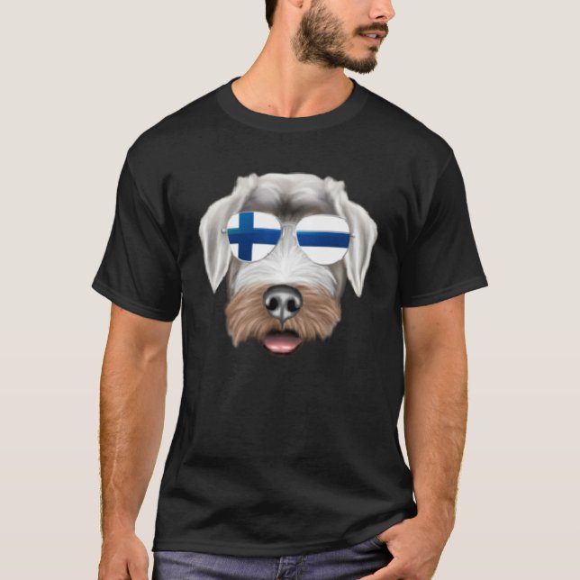 T-shirt Finnish Flag Sealyham Terrier Dog Finland Pocket (Devant)