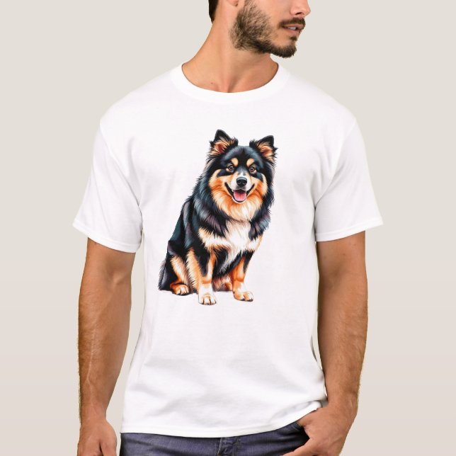 T-shirt Finnish Lapphund Dog (Devant)