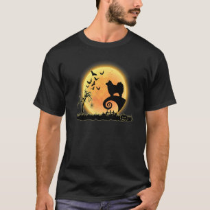 T-shirt Finnish Lapphund Effrayant Et Lune Chien Halloween