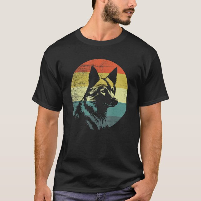 T-shirt Finnish Spitz Dog Retro Vintage Design (Devant)