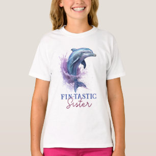 T-shirt Fintastic Soeurs Moderne Rustique Aquarelle Douche