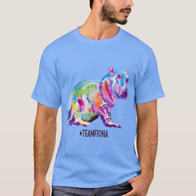 T-shirt Fiona l'hippopotame qui se sent branchée (Devant)