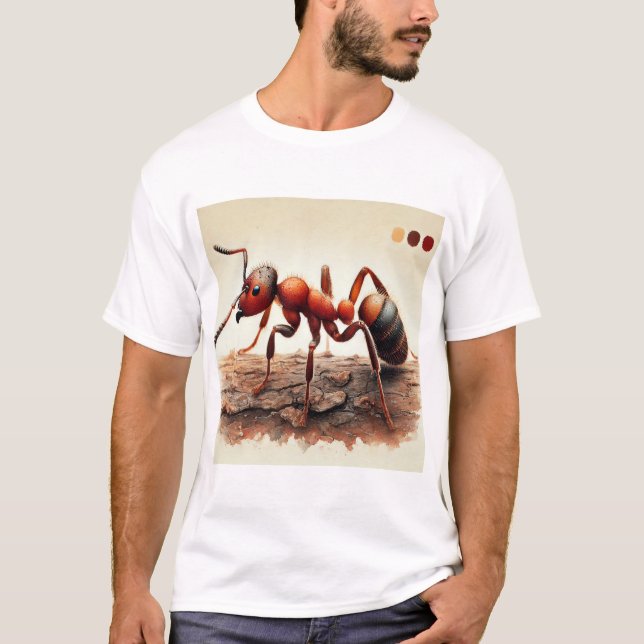 T-shirt Fire ant dorsal view 041024IREF238 - Watercolor (Devant)