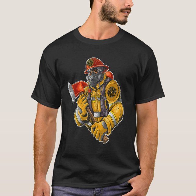 T-shirt Fire Dep  Fire man  Fire Dept Fire Fighter 1 (Devant)