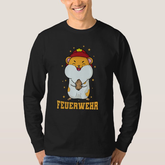 T-shirt Fire Department Hamster with Fire Helmet (Devant)