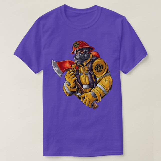 T-shirt Fire Fighter With Axe  (Design devant)