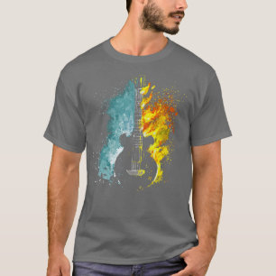 T-shirt Fire Flames Water Abstract Art Design Musician Gui