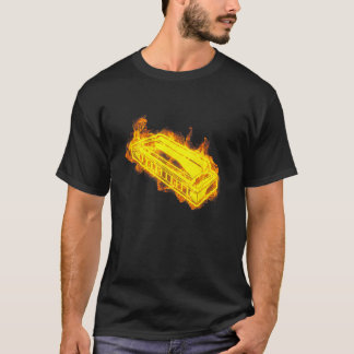 T-shirt Fire Harmonica Flames musicien Harmonica Player