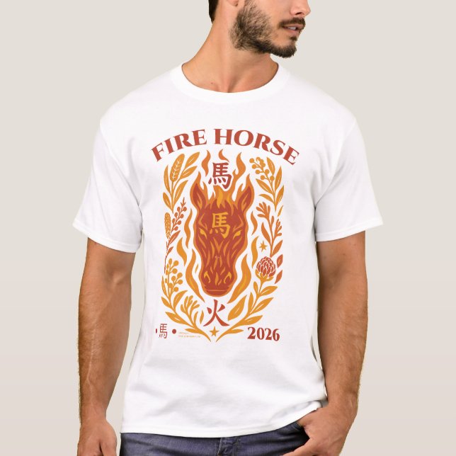T-shirt Fire Horse 2026 – Australian Fusion Zodiac Art (Devant)
