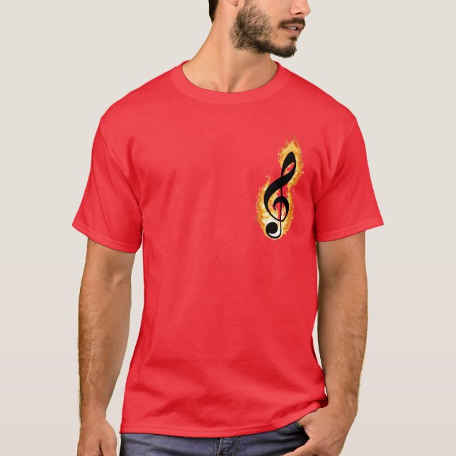 T-shirt Fire Notes Cool Conception musicale (Devant)