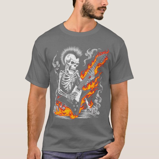 T-shirt Fire Rocker Music (Devant)