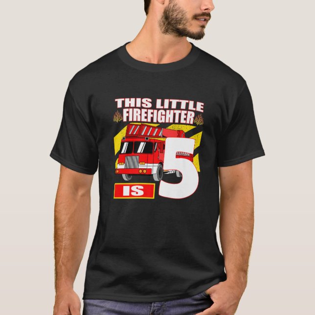 T-shirt Fire Truck Birthday (Devant)