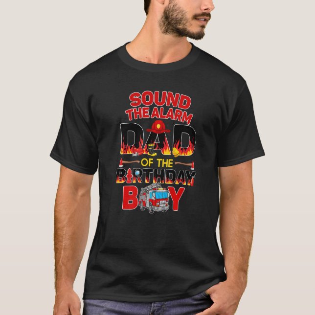 T-shirt Fire Truck Papa Birthday Firefighter Daddy Papa 3r (Devant)